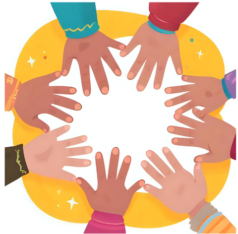consortial_analytics Hands reaching into a circle.